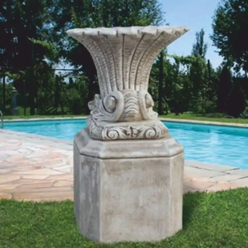 Heißes Angebot Casa Padrino vaso da fiori barocco di lusso con base grigio A. 136 cm - Fatto in Italia