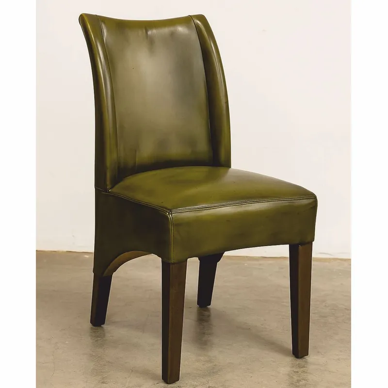 Sale Casa Padrino sedia da pranzo di lusso in pelle verde vintage / marrone scuro A. 104 cm