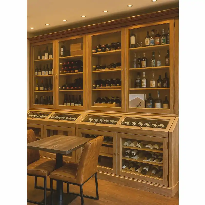 Nur Für Kurze Zeit Casa Padrino armadio vino in stile country naturale 240 cm - Mobile bar in stile country