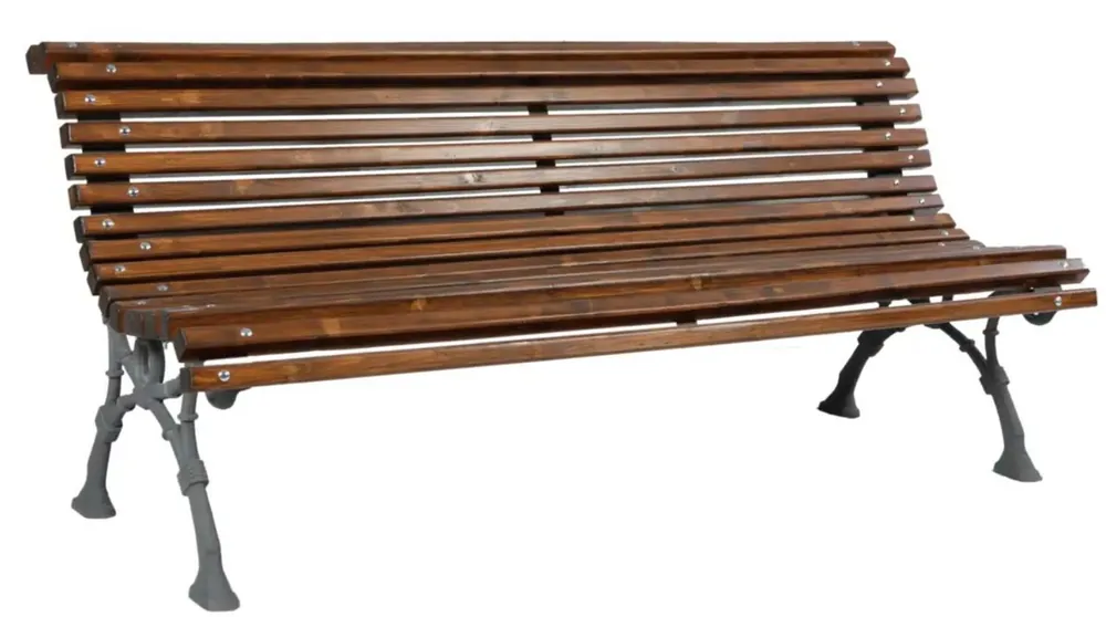 Jetzt Kaufen Casa Padrino panca da parco - Panca da città con schienale marrone scuro / grigio 180 cm - Mobili da giardino