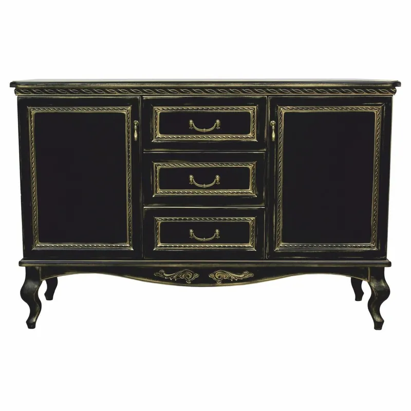 Casa Padrino credenza barocco di lusso nero / oro 180 cm - Mobili barocchi Nur Für Kurze Zeit