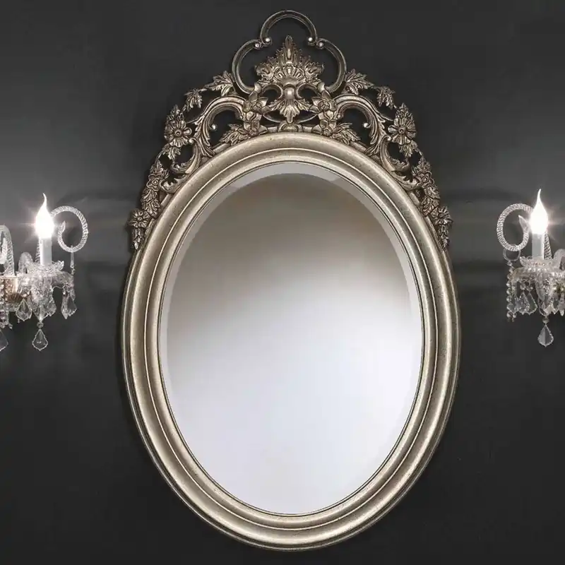 Abverkauf Casa Padrino specchio barocco di lusso argento A. 121 cm - Mobili barocchi - Fatto in Italia