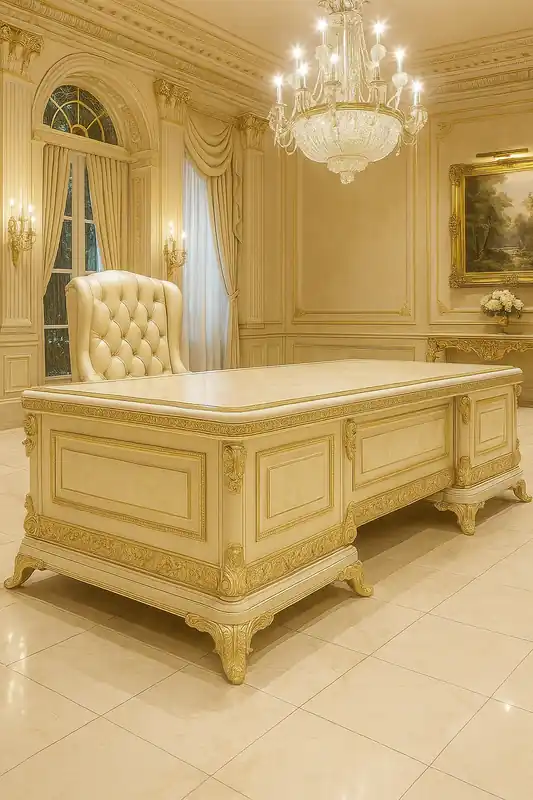 Scrivania Barocca di Lusso Casa Padrino Crema / Oro - Scrivania da Ufficio Rabatt