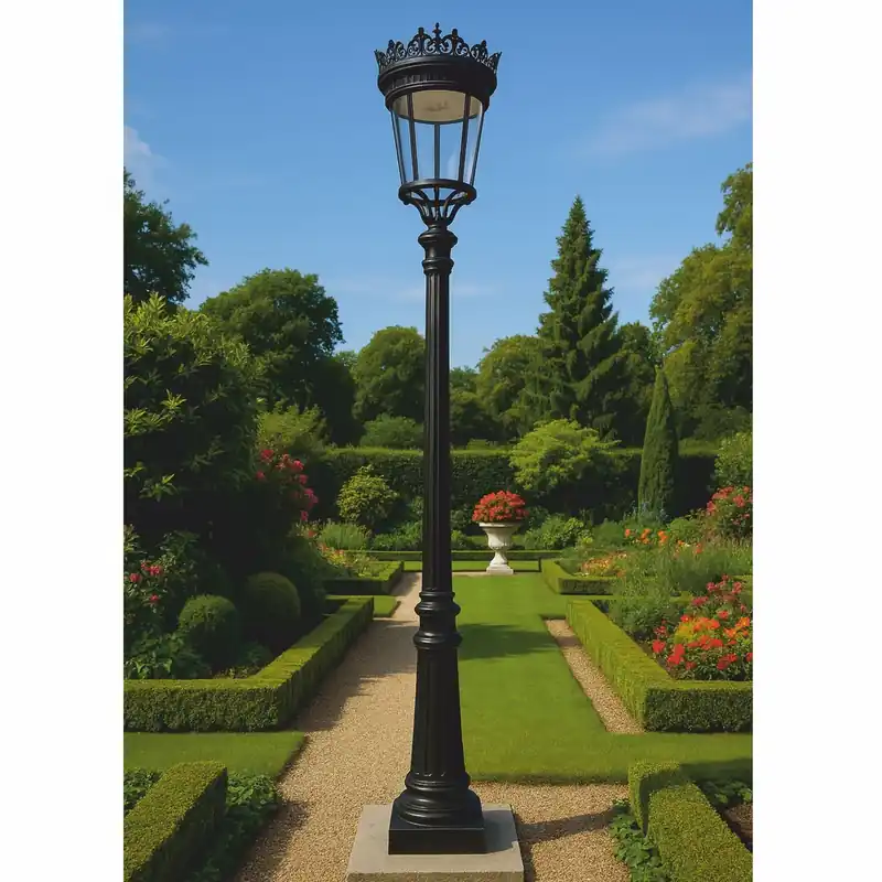 Casa Padrino lanterna da giardino Art Nouveau nero A. 336 cm - Illuminazione esterna Versand Am Gleichen Tag