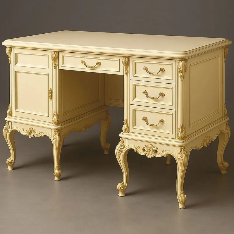Casa Padrino Scrivania Barocco di Lusso Crema / Oro 180 cm - Fatto in Italia Super-Preis
