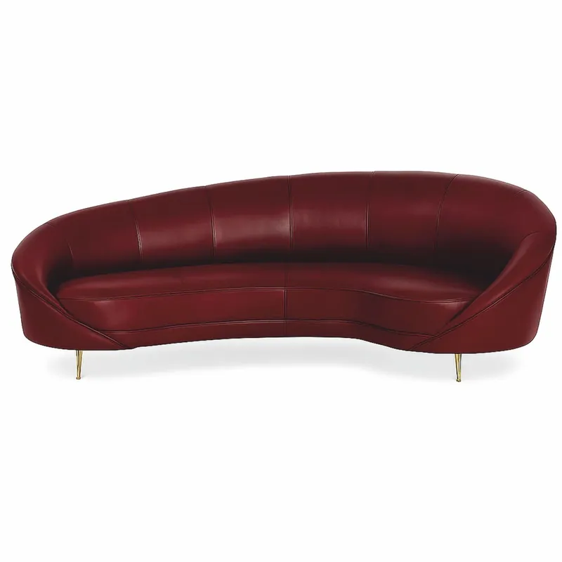 Casa Padrino divano di lusso in pelle bordeaux rosso / ottone 230 cm - Mobili in vera pelle Ausverkauf