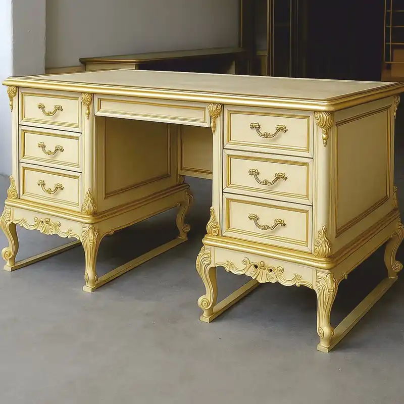 Casa Padrino Scrivania Barocco di Lusso Crema / Oro 180 cm - Mobili per ufficio - Fatto in Italia Preiswert