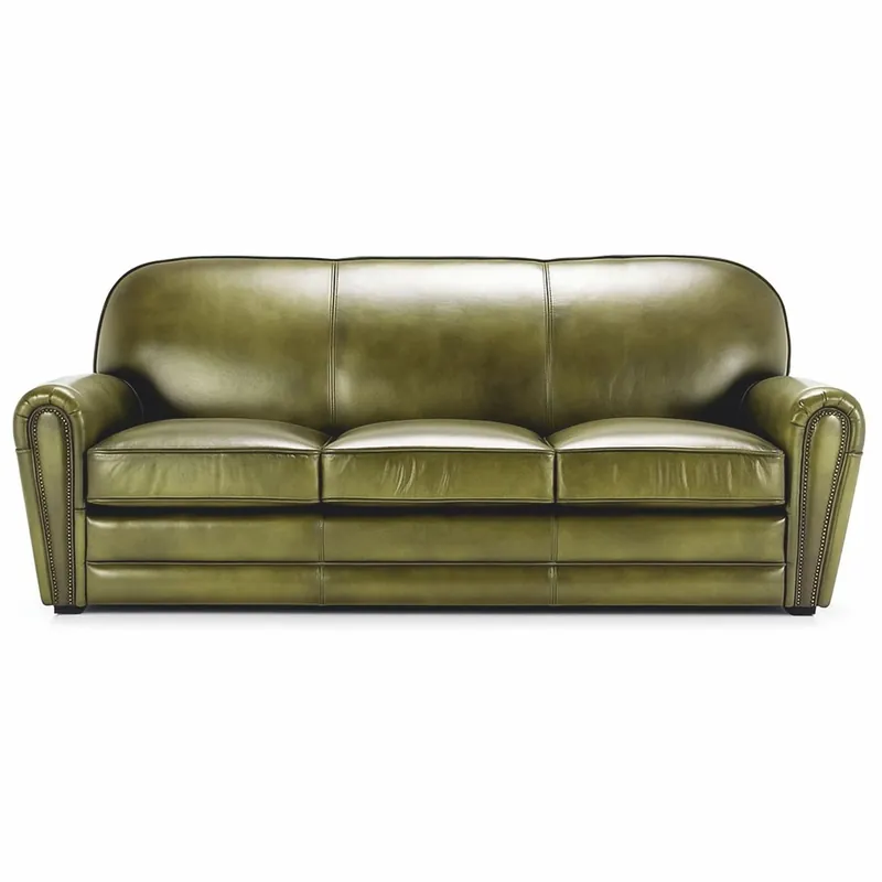 Casa Padrino divano in pelle di lusso verde / nero 270 cm - Mobili in vera pelle Top-Angebot