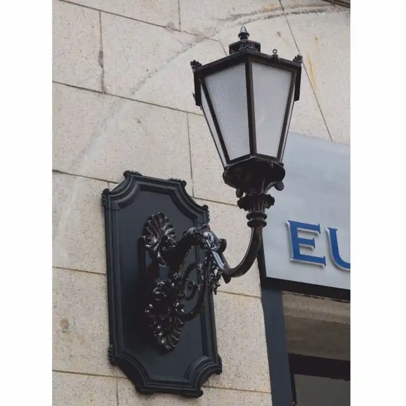 Wochenendangebot Casa Padrino lampada da parete per esterno barocco nero / bianco A. 127,5 cm - illuminazione esterna nostalgica