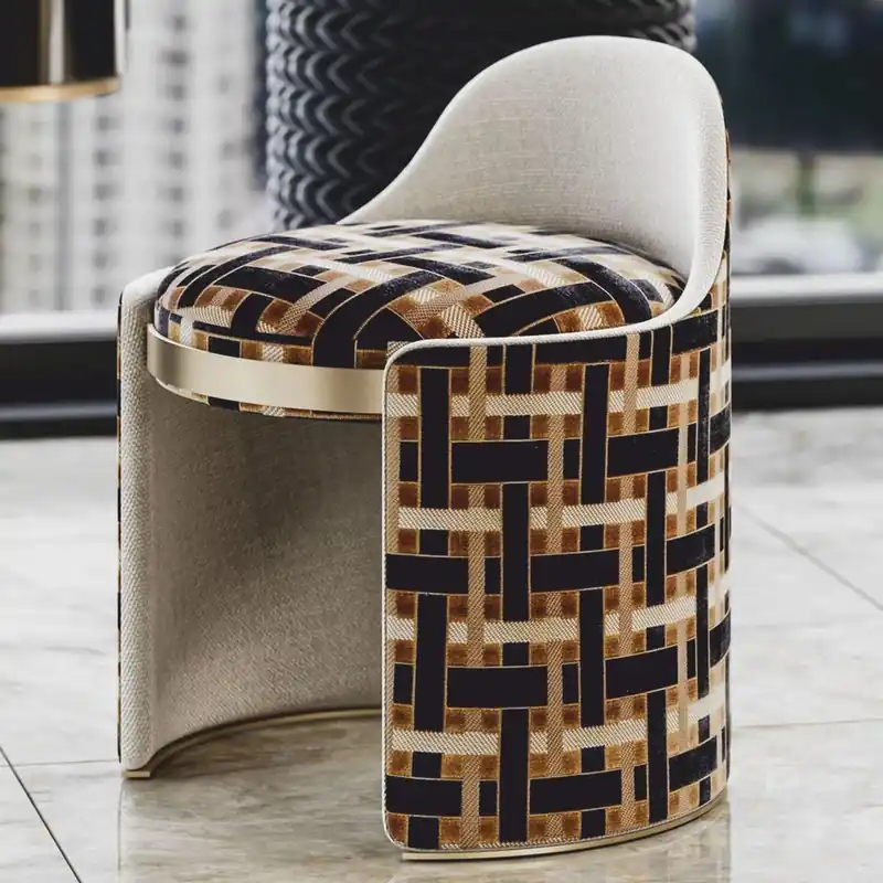 Casa Padrino Sgabello di lusso Marrone / Grigio / Ottone A. 60 cm - Mobili per hotel di lusso Begrenztes Angebot