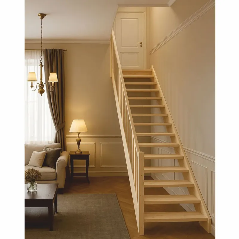 Preis Gesenkt Casa Padrino scala di lusso in legno con ringhiera lato sinistro naturale A. 307 cm