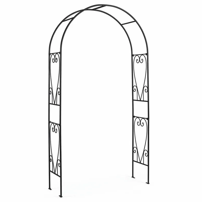 Schneller Versand Casa Padrino arco per rose Art Nouveau nero A. 210 cm - Accessori per decorazioni da giardino