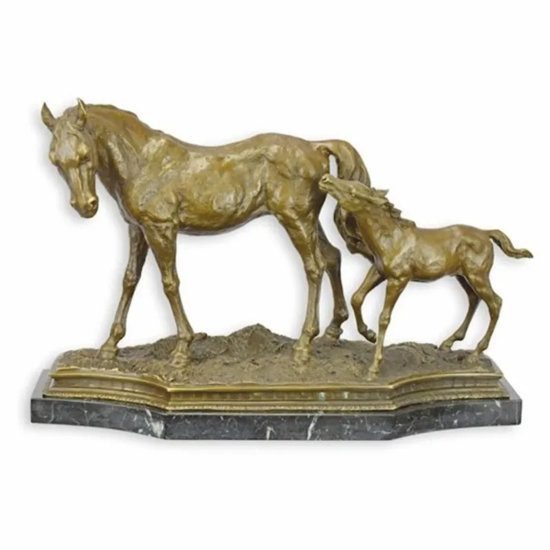 Schneller Versand Casa Padrino scultura decorativa in bronzo di lusso cavalli bronzo / nero 55,2 cm