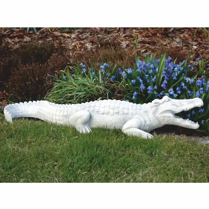 Wochenendangebot Casa Padrino scultura decorativa da giardino coccodrillo bianco 110 cm - Figura da giardino