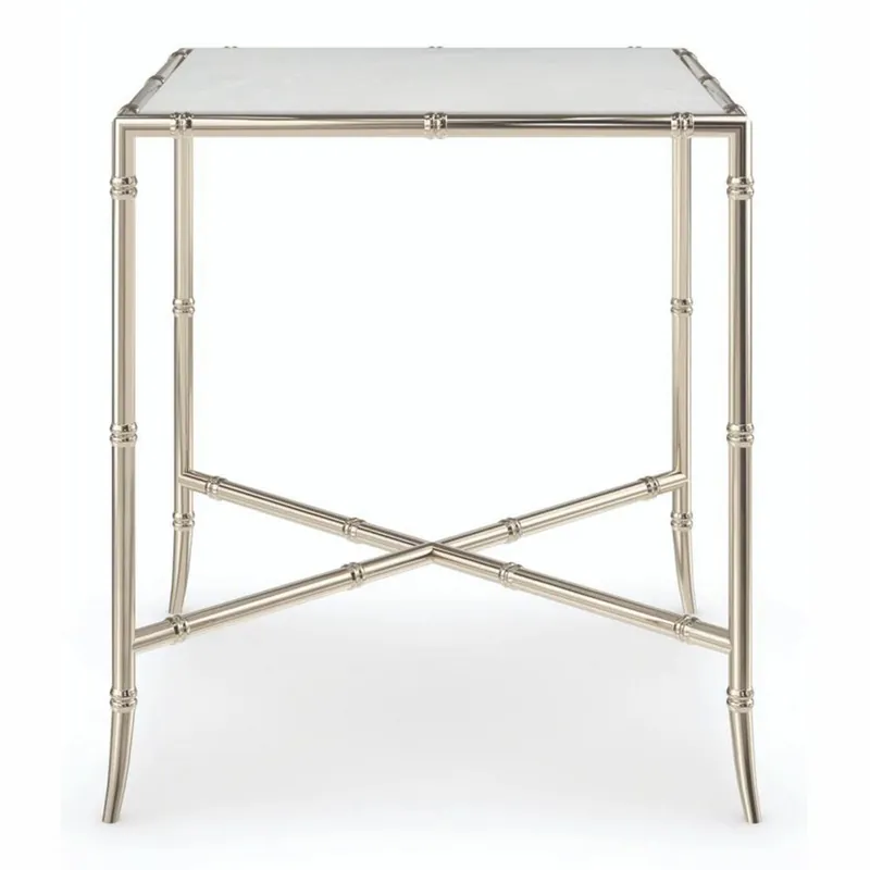 Casa Padrino tavolino di lusso in metallo con piano in marmo argento / bianco A. 48 cm Jetzt Bestellen