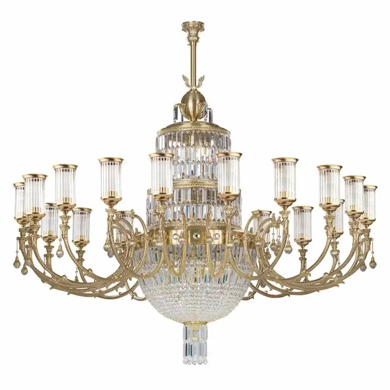 Schneller Versand Casa Padrino lampadario in cristallo barocco di lusso ottone con patina Ø 190 x A. 180 cm