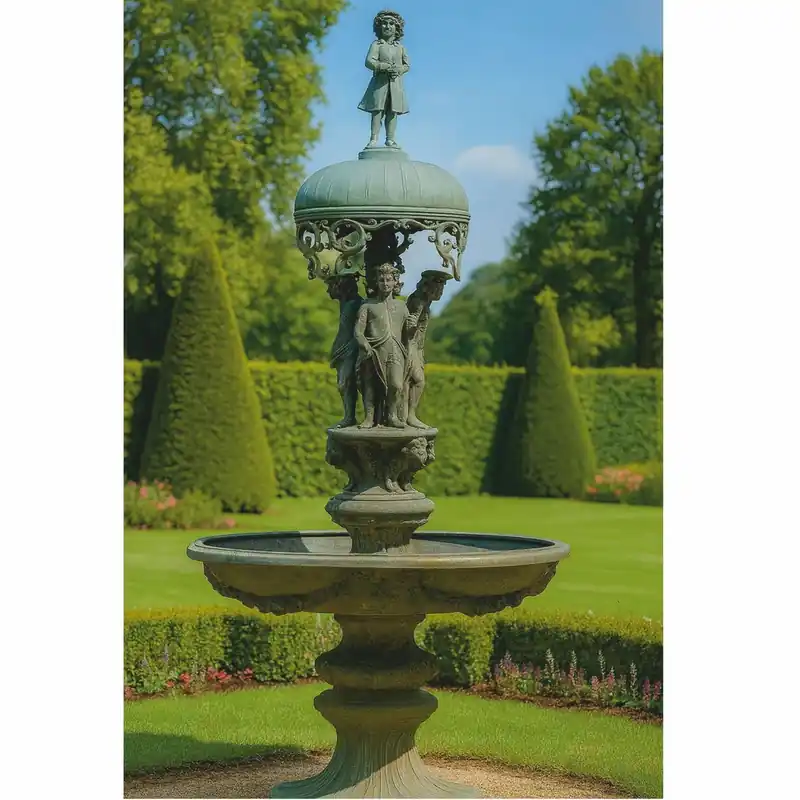 Neu Im Sortiment Casa Padrino fontana barocco in bronzo verde antico A. 290 cm - Decorazione da giardino barocco