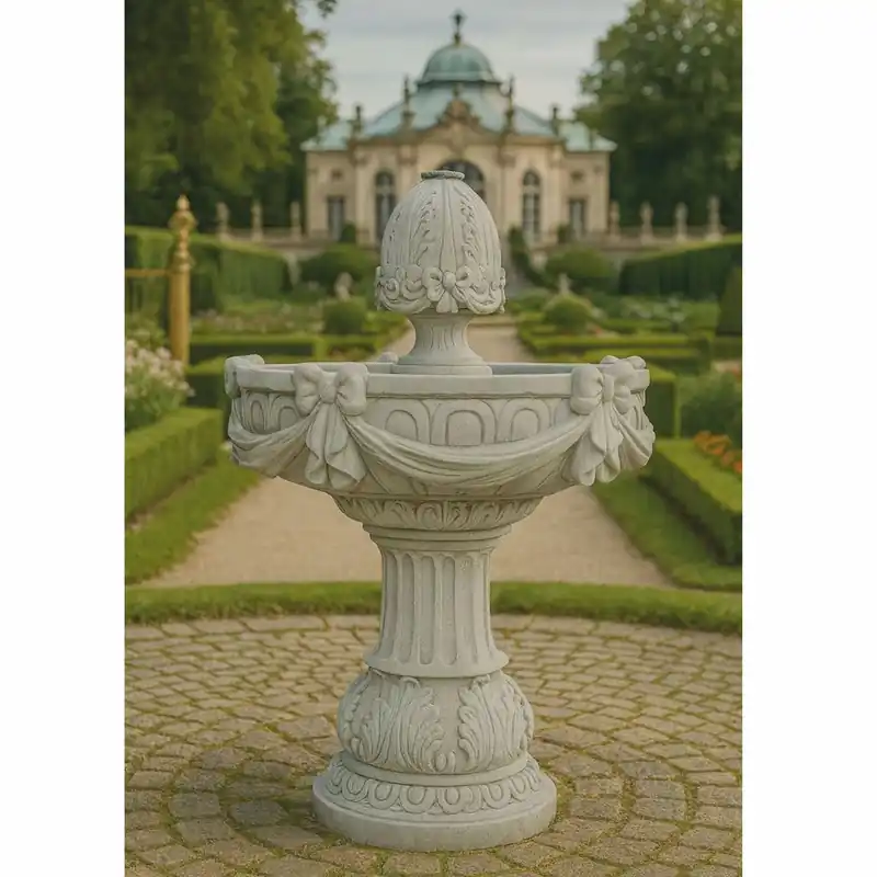 Casa Padrino Fontana Barocco Grigio Ø 70 x A. 120 cm - Fontana Decorativa da Giardino Barocco Rabatt