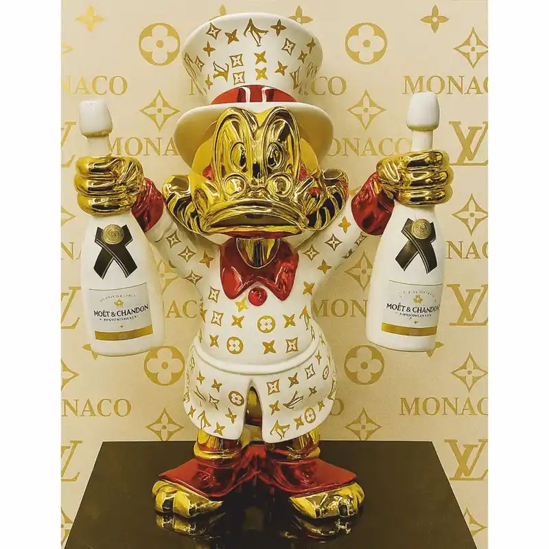 Preisknaller Casa Padrino figura decorativa anatra oro / bianco / rosso A. 45 cm - Scultura decorativa
