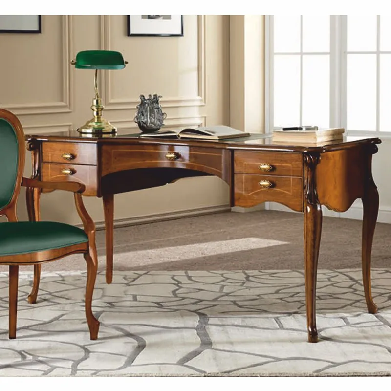 Neu Im Sortiment Casa Padrino Scrivania Barocco di Lusso Marrone / Verde 150 cm - Mobili per Ufficio - Fatto in Italia