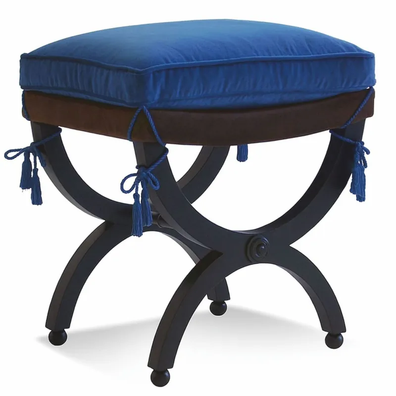 Casa Padrino sgabello barocco di lusso nero / blu A. 48 cm - Mobile barocco - Fatto in Italia Schnäppchen