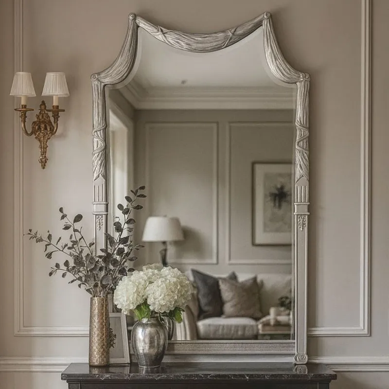 Preis Gesenkt Casa Padrino specchio barocco di lusso in legno massello argento A. 135 cm - Fatto in Italia
