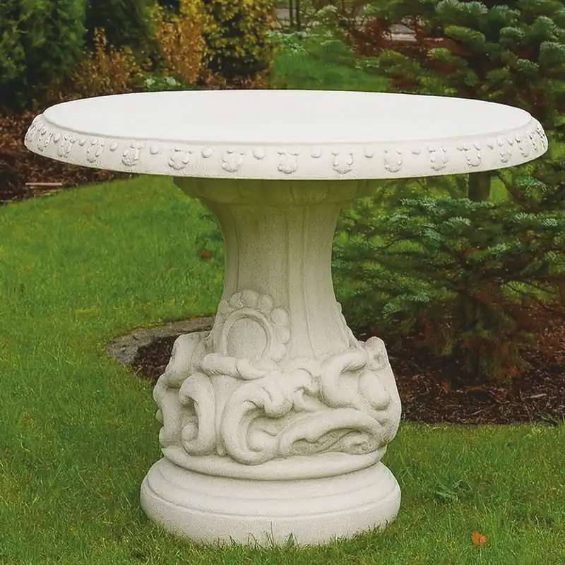 Highlight Casa Padrino tavolo da giardino barocco bianco Ø 87 x A. 78 cm - Mobili da giardino barocco