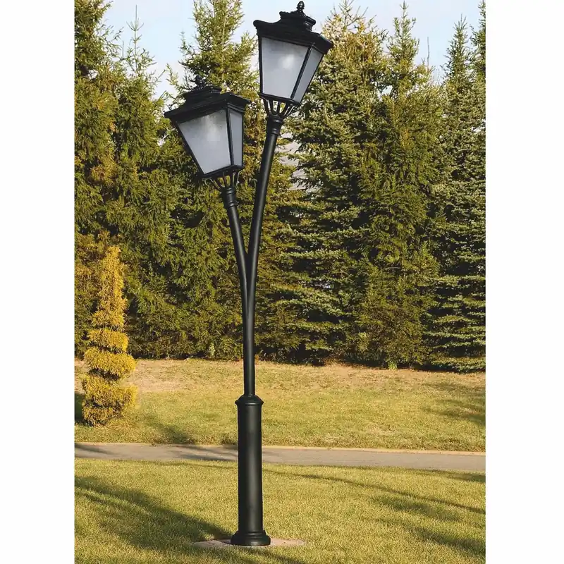 Sonderaktion Casa Padrino lanterna da giardino doppia Art Nouveau nero A. 353,5 cm - Illuminazione esterna