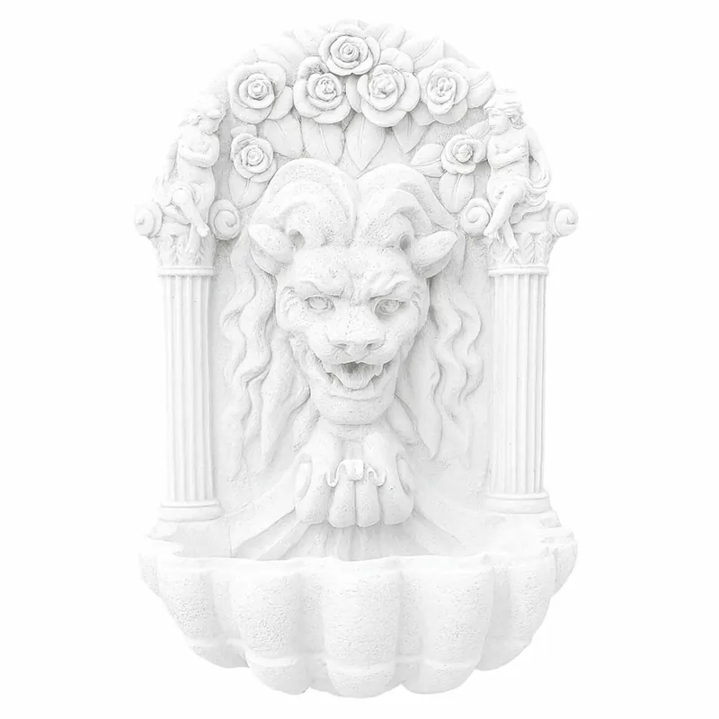 Bestpreis Casa Padrino fontana a muro barocco leone bianco A. 97 cm - Fontana decorativa da giardino