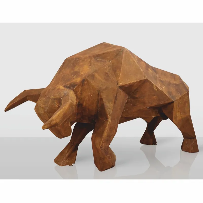 Letzte Chance Casa Padrino scultura decorativa XXL toro ruggine 220 cm - Figura astratta da giardino a grandezza naturale