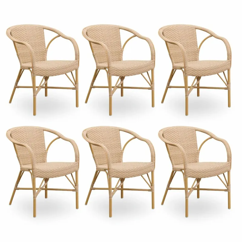 Preisreduziert Casa Padrino set di 6 sedie da giardino di lusso con braccioli beige - Mobili da giardino e patio