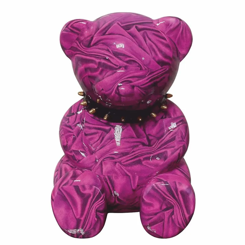 Direktkauf Casa Padrino figura decorativa orsetto con collare viola A. 40 cm - Figure decorative