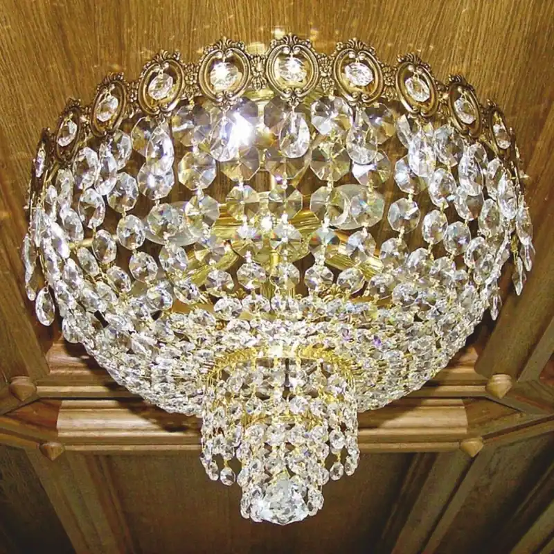 Casa Padrino lampada da soffitto barocco di lusso con cristallo oro Ø 45 cm - Illuminazione barocco Garantierte Lieferung