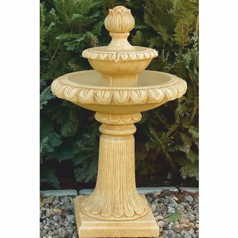 Zertifiziert Casa Padrino Fontana Barocco Beige Ø 51 x A. 91 cm - Fontana Decorativa da Giardino