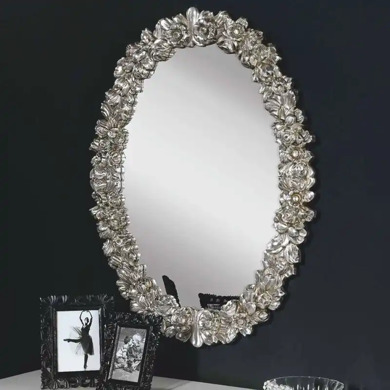 Meistverkauft Casa Padrino specchio barocco di lusso argento A. 94 cm - Mobili barocchi - Fatto in Italia