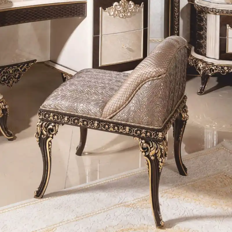 Casa Padrino Sgabello Barocco di Lusso Grigio / Marrone Scuro / Oro - Mobili Barocchi Neue Kollektion
