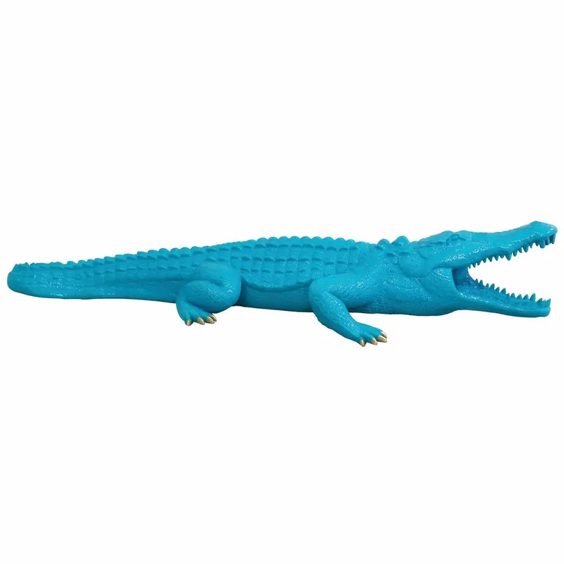 Casa Padrino scultura decorativa XXL coccodrillo blu / oro 320 cm - Figura da giardino a grandezza naturale Saisonangebot