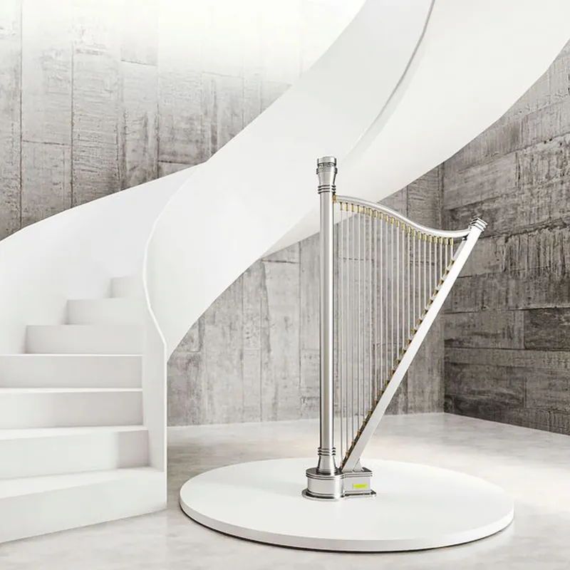 Meistverkauft Casa Padrino radiatore di lusso a forma di arpa argento / oro A. 200 cm - Autoportante