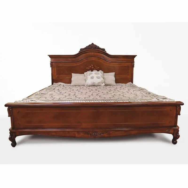 Sale Casa Padrino letto matrimoniale barocco di lusso marrone scuro - Mobili per camera da letto barocco