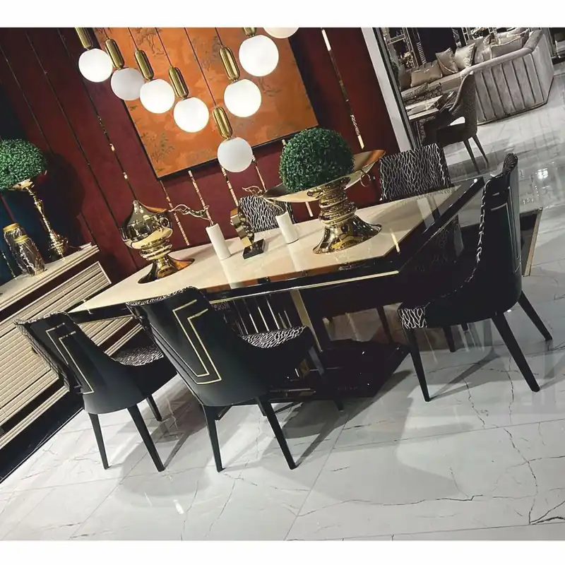 Casa Padrino set da pranzo di lusso - Tavolo da pranzo e 6 sedie da pranzo - Mobili per sala da pranzo Neue Ware