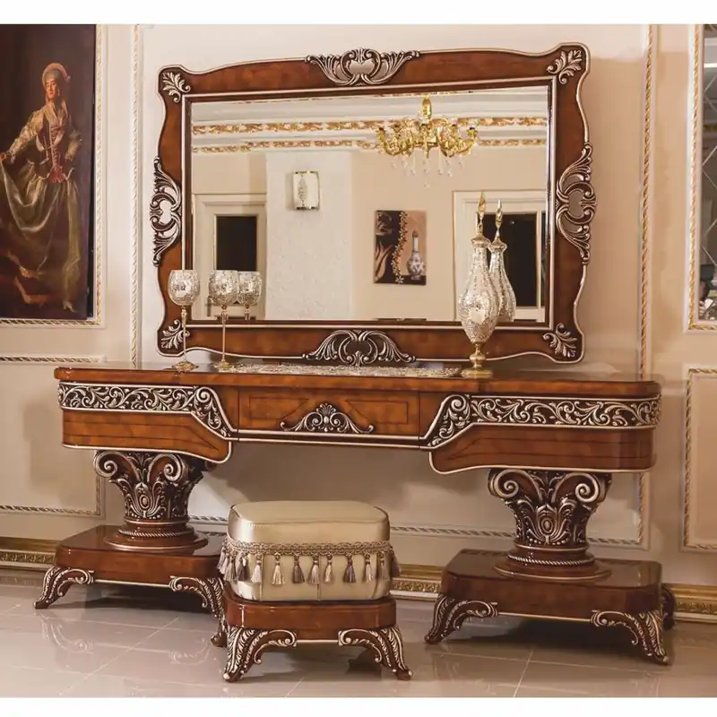 Casa Padrino set da toeletta barocco di lusso marrone / bronzo / oro - Mobili barocchi Kracherpreis