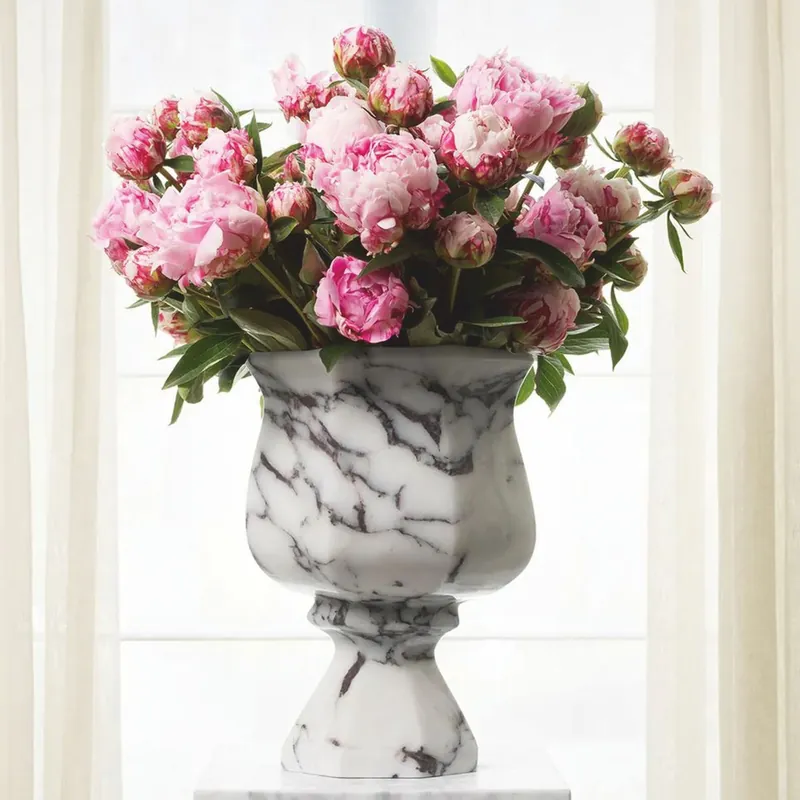 Casa Padrino Vaso Barocco di Lusso in Marmo Bianco A. 35,5 cm - Accessori Decorativi Barocchi Online Kaufen