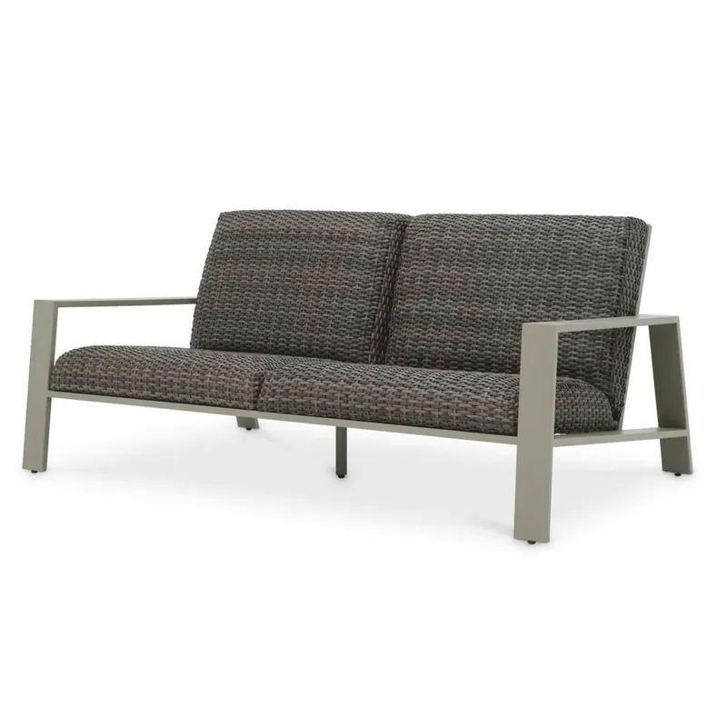 Expressversand Casa Padrino divano da giardino di lusso in rattan artificiale grigio 180 cm - Mobili da giardino