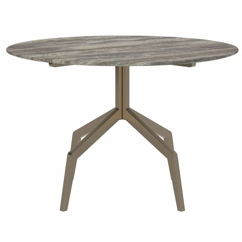 Zertifiziert Casa Padrino tavolo da pranzo di lusso con piano in travertino grigio / bronzo Ø 120 cm