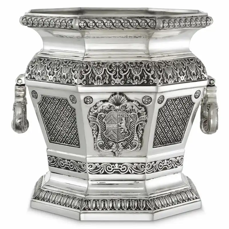 Top-Preis Casa Padrino refrigeratore per vino decorativo barocco di lusso argento antio A. 30 cm - Decorazione per hotel