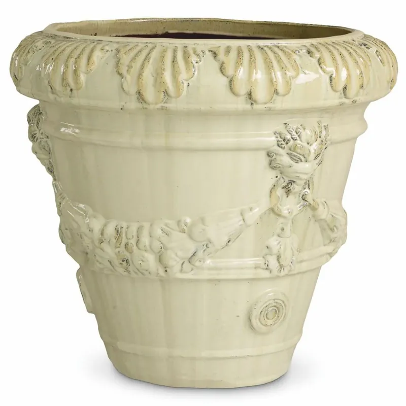 Top-Seller Casa Padrino vaso da fiori barocco di lusso in ceramica sabbia antica Ø 60 x A. 56 cm - Decorazione da giardino