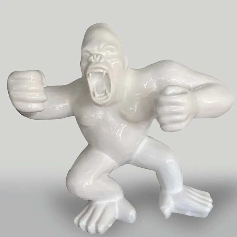 Kracherpreis Casa Padrino scultura decorativa XXL scimmia gorilla bianco A. 180 cm - Figura da giardino