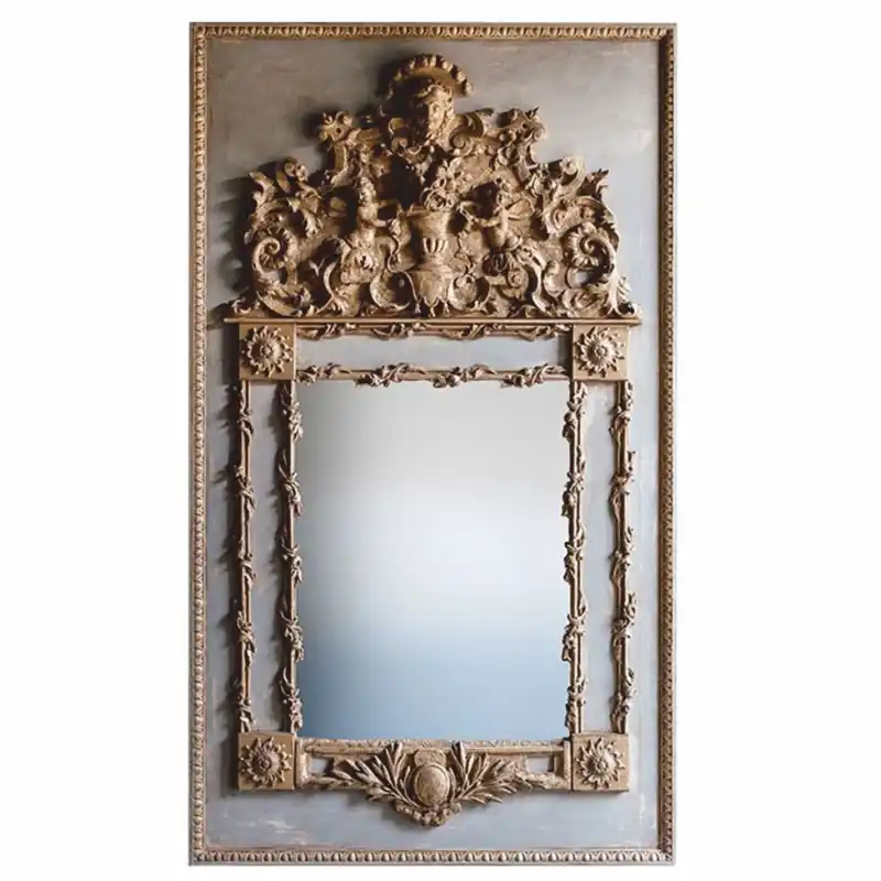 Letzte Chance Casa Padrino Specchio Barocco di Lusso Grigio / Oro Antico A. 187 cm - Fatto in Italia