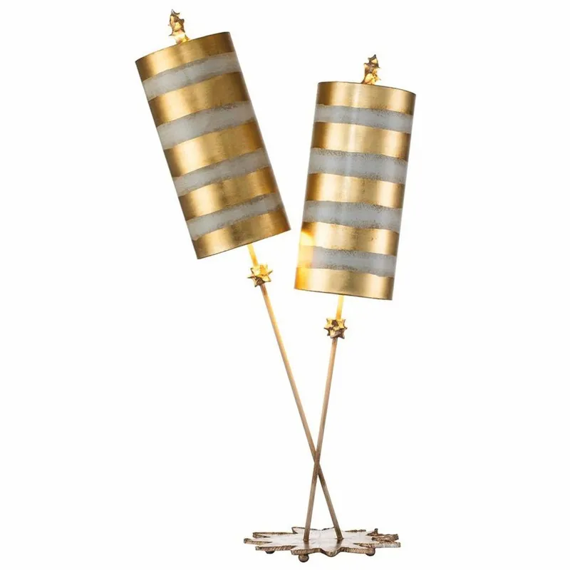Casa Padrino lampada da tavolo doppia di lusso oro / tortora A. 102,7 cm - Illuminazione di lusso Garantierte Lieferung