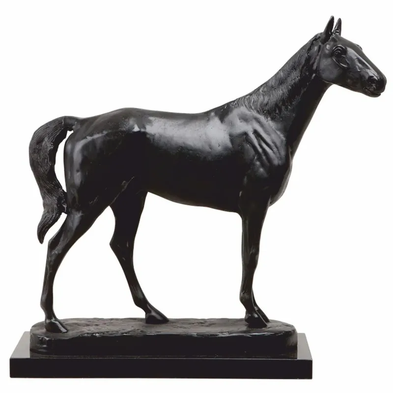Neue Ware Casa Padrino scultura decorativa di lusso a forma di cavallo bronzo antico / nero 58 cm - Figura decorativa